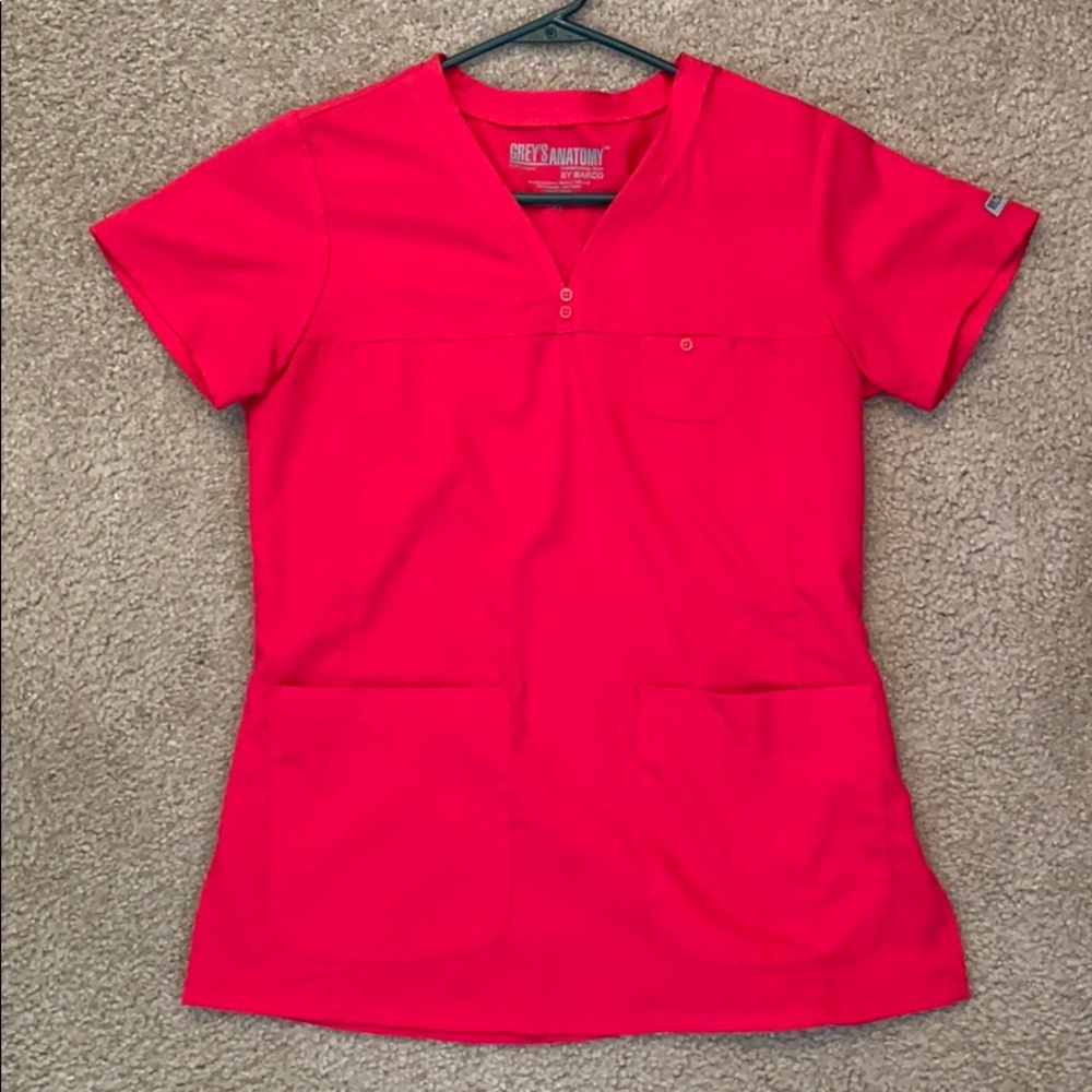 Bright Pink Greys Anatomy Scrub Top